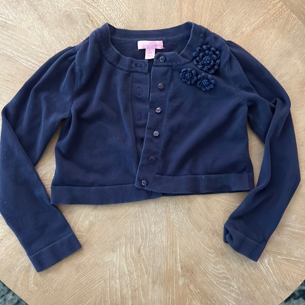 Lilly Pulitzer navy sweater girls large 8 - 10